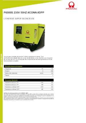 Diesel Power Generators PRAMAC Lifter P 6000s SYA