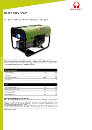 Diesel Power Generators PRAMAC Lifter S 9000 TRA