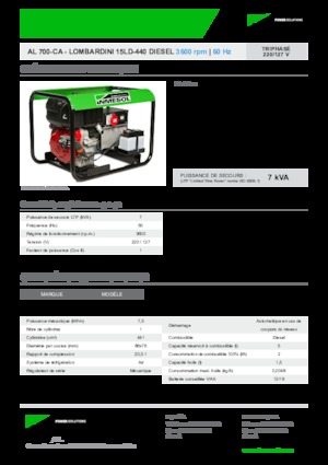 Diesel Power Generators INMESOL AL 700-CA