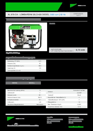 Diesel Power Generators INMESOL AL 975-CA