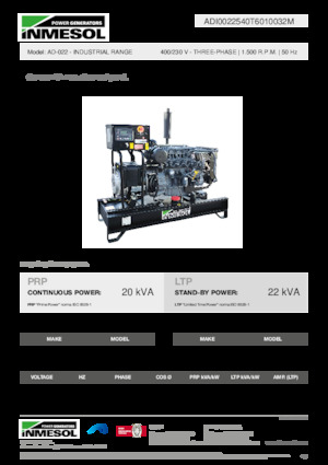 Diesel Power Generators INMESOL AD-022