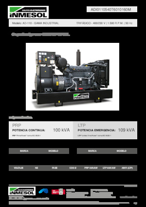 Diesel Power Generators INMESOL AD-110