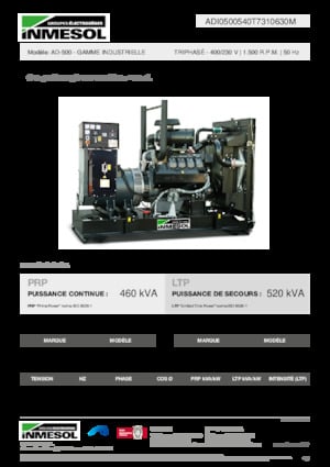 Diesel Power Generators INMESOL AD-500
