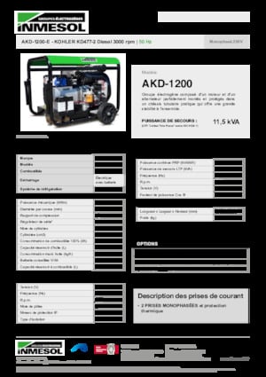 Diesel Power Generators INMESOL AKD-1200-E