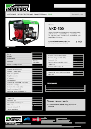Diesel Power Generators INMESOL AKD-500-E