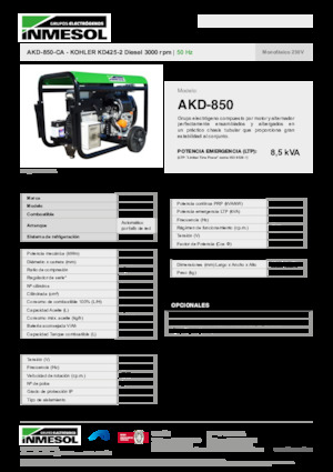 Dizel Jeneratörler INMESOL AKD-850-CA