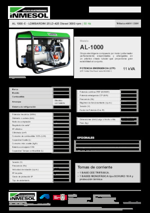 Diesel Power Generators INMESOL AL 1000-E