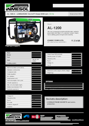 Dizel Jeneratörler INMESOL AL 1200-E
