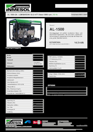 Diesel Power Generators INMESOL AL 1500-CA