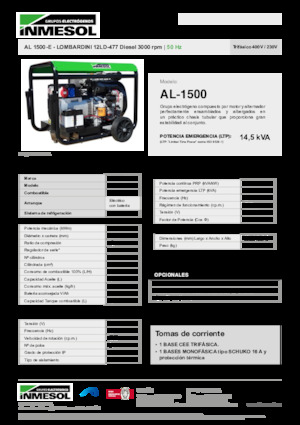 Diesel Power Generators INMESOL AL 1500-E