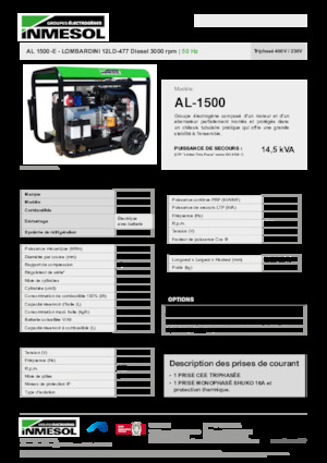 Diesel Power Generators INMESOL AL 1500-E