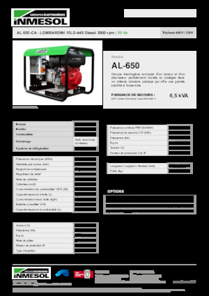 Dizel Jeneratörler INMESOL AL 650-CA