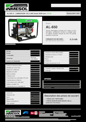 Diesel Power Generators INMESOL AL 650-E