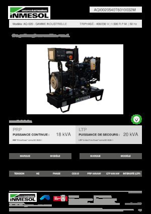 Diesel Power Generators INMESOL AQ-020
