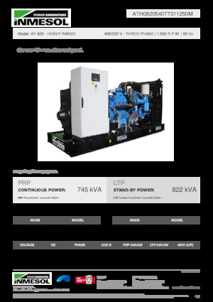 Diesel Power Generators INMESOL AT-820
