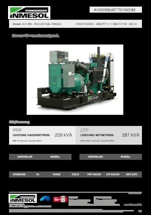 Dizel Jeneratörler INMESOL AV-295