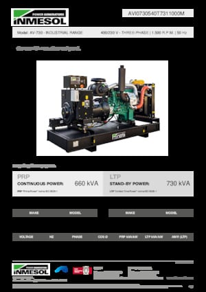 Dizel Jeneratörler INMESOL AV-730