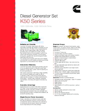 Diesel Power Generators Cummins C1250D5P
