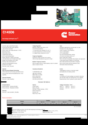 Diesel Power Generators Cummins C145D6