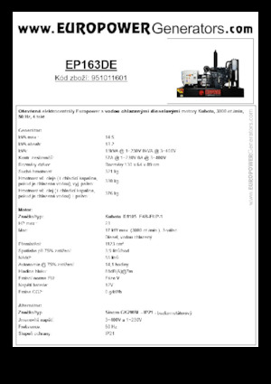 Diesel Power Generators Europower EP163DE (S)