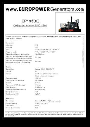 Dizel Jeneratörler Europower EP193DE (S)