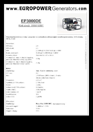 Dizel Jeneratörler Europower EP3000DE (MA)