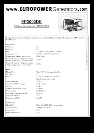 Diesel Power Generators Europower EP3000DE (MA)
