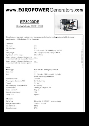 Diesel Power Generators Europower EP3000DE (MA)