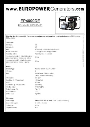 Diesel Power Generators Europower EP4000DE (S)