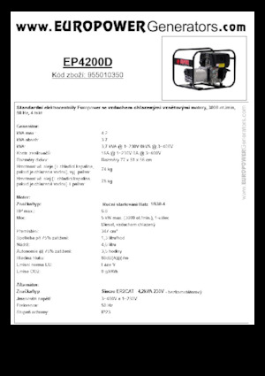 Diesel Power Generators Europower EP4200D (S)