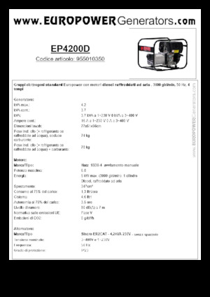Diesel Power Generators Europower EP4200D (S)