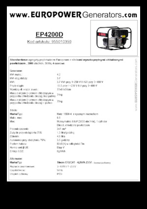 Dizel Jeneratörler Europower EP4200D (S)