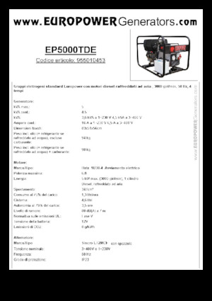 Diesel Power Generators Europower EP5000TDE (S)