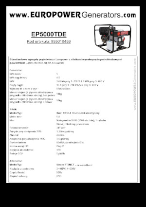 Diesel Power Generators Europower EP5000TDE (S)