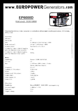 Diesel Power Generators Europower EP6000D (S)