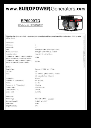 Diesel Power Generators Europower EP6000TD (S)