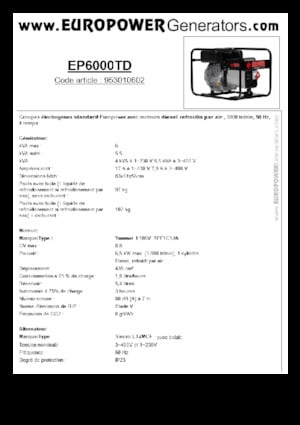 Dizel Jeneratörler Europower EP6000TD (S)
