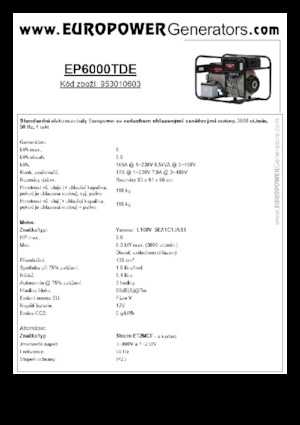 Diesel Power Generators Europower EP6000TDE (S)
