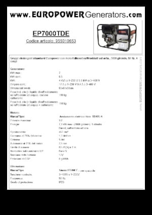 Diesel Power Generators Europower EP7000TDE (S)