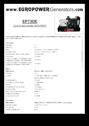 Diesel Power Generators Europower EP73DE (S)