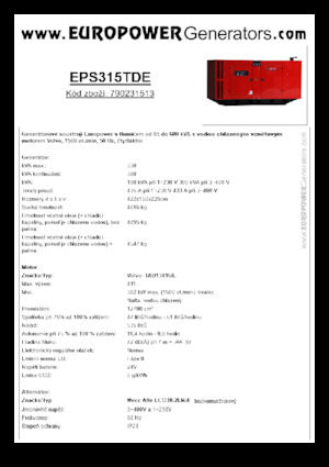 Diesel Power Generators Europower EPS315TDE (MA)