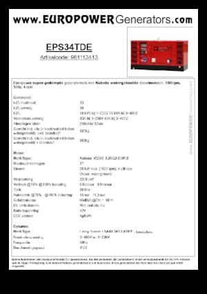 Diesel Power Generators Europower EPS34TDE (LS)