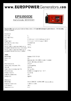 Diesel Power Generators Europower EPS3500DE (S)