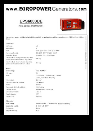 Diesel Power Generators Europower EPS6000DE (S)