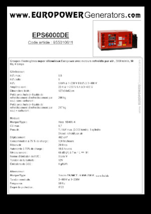 Diesel Power Generators Europower EPS6000DE (S)