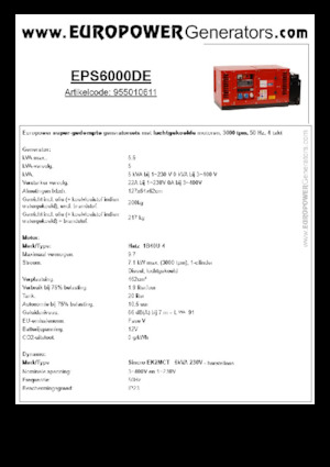 Diesel Power Generators Europower EPS6000DE (S)
