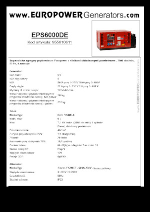 Diesel Power Generators Europower EPS6000DE (S)