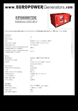 Diesel Power Generators Europower EPS6000TDE (S)