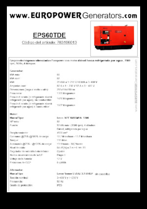 Diesel Power Generators Europower EPS60TDE (LS)