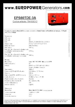 Diesel Power Generators Europower EPS60TDE-3A (MA)